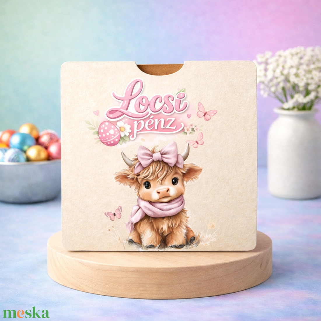 Egyszerű, zsebes húsvéti Locsipénz átadó - Boci - ünnepi díszek, dekorációk - húsvéti díszek és dekorációk - húsvéti pénzátadó - Meska.hu