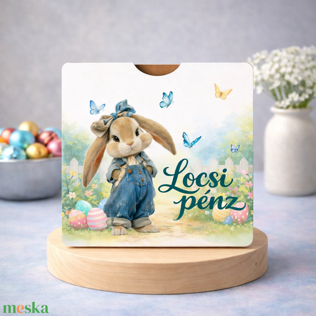 Egyszerű, zsebes húsvéti Locsipénz átadó - Nyuszi - ünnepi díszek, dekorációk - húsvéti díszek és dekorációk - húsvéti pénzátadó - Meska.hu