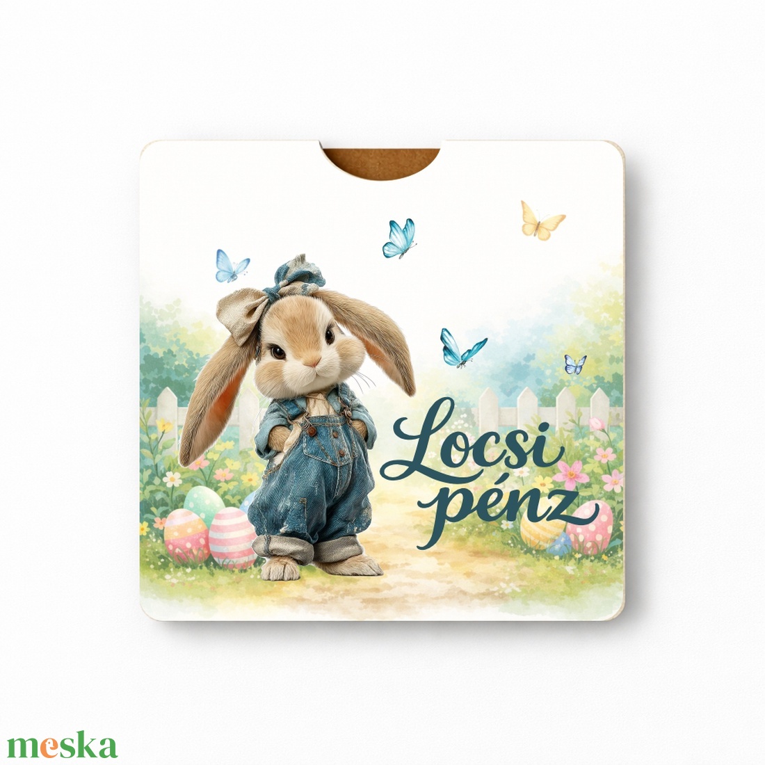 Egyszerű, zsebes húsvéti Locsipénz átadó - Nyuszi - ünnepi díszek, dekorációk - húsvéti díszek és dekorációk - húsvéti pénzátadó - Meska.hu