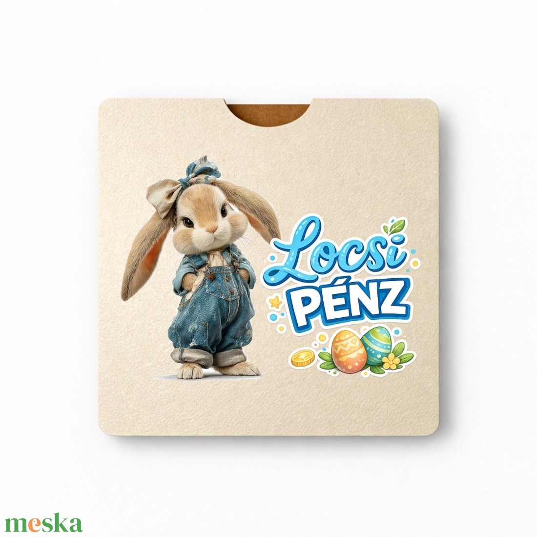 Egyszerű, zsebes húsvéti Locsipénz átadó - Nyuszi - ünnepi díszek, dekorációk - húsvéti díszek és dekorációk - húsvéti pénzátadó - Meska.hu