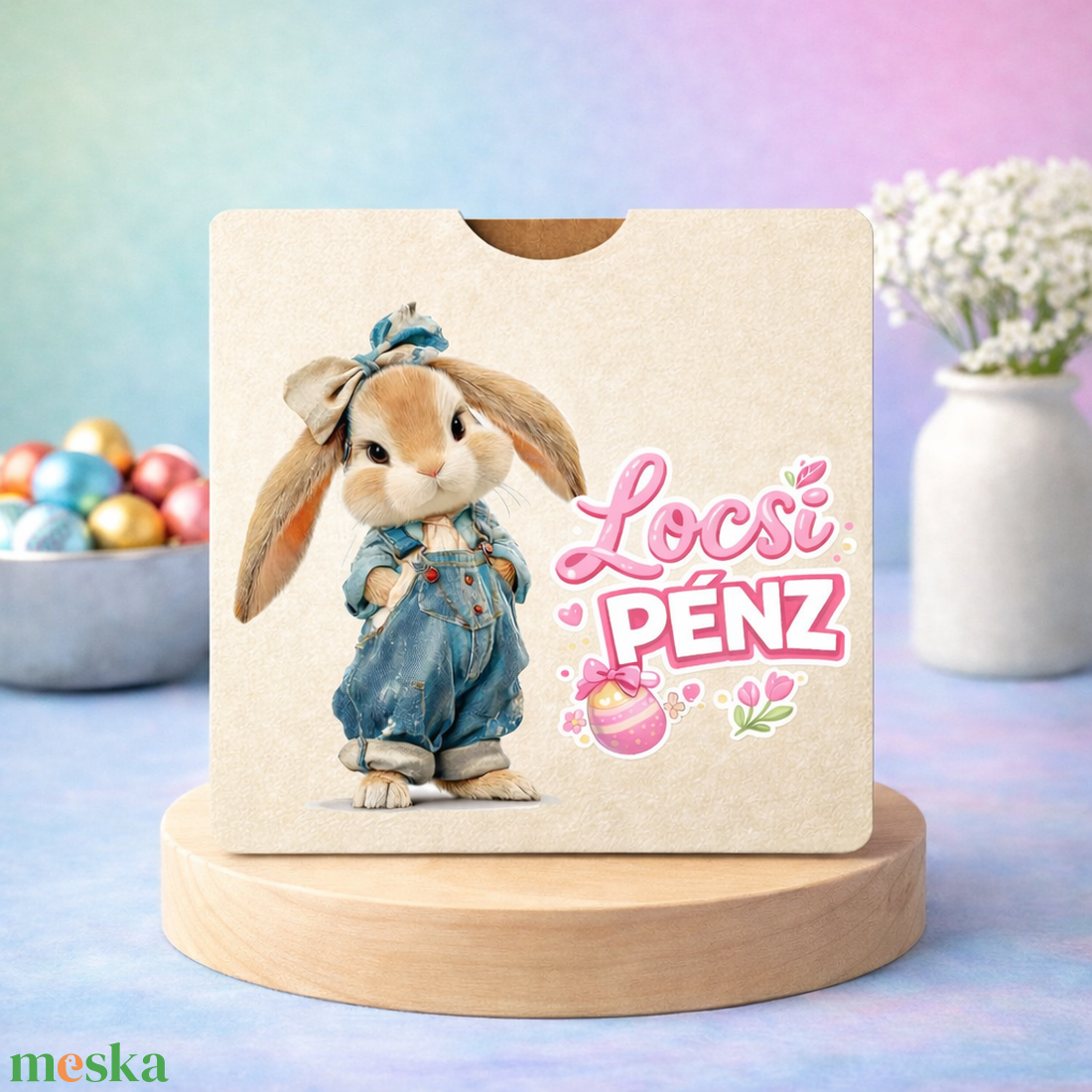 Egyszerű, zsebes húsvéti Locsipénz átadó - Nyuszi - ünnepi díszek, dekorációk - húsvéti díszek és dekorációk - húsvéti pénzátadó - Meska.hu
