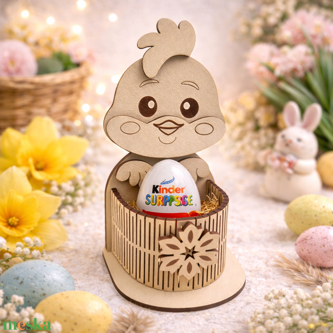 Húsvéti asztaldísz kosárral � Csibe - ünnepi díszek, dekorációk - húsvéti díszek és dekorációk - húsvéti kosár - Meska.hu