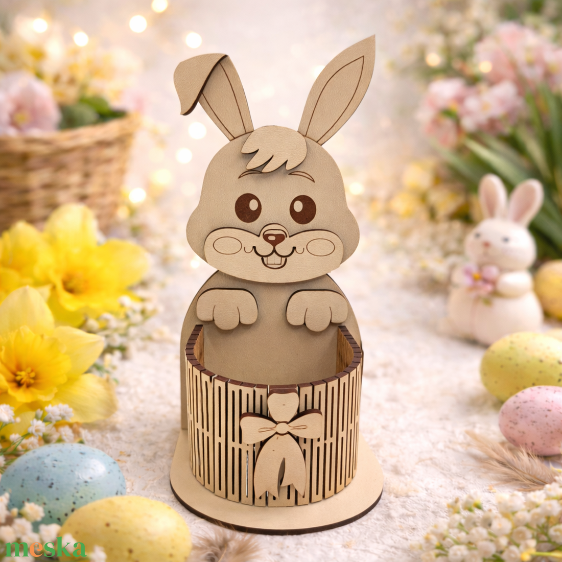 Húsvéti asztaldísz kosárral � Nyuszi - ünnepi díszek, dekorációk - húsvéti díszek és dekorációk - húsvéti kosár - Meska.hu