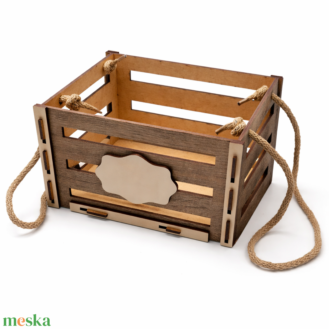 Rusztikus fa ajándékkosár - ünnepi díszek, dekorációk - húsvéti díszek és dekorációk - húsvéti kosár - Meska.hu