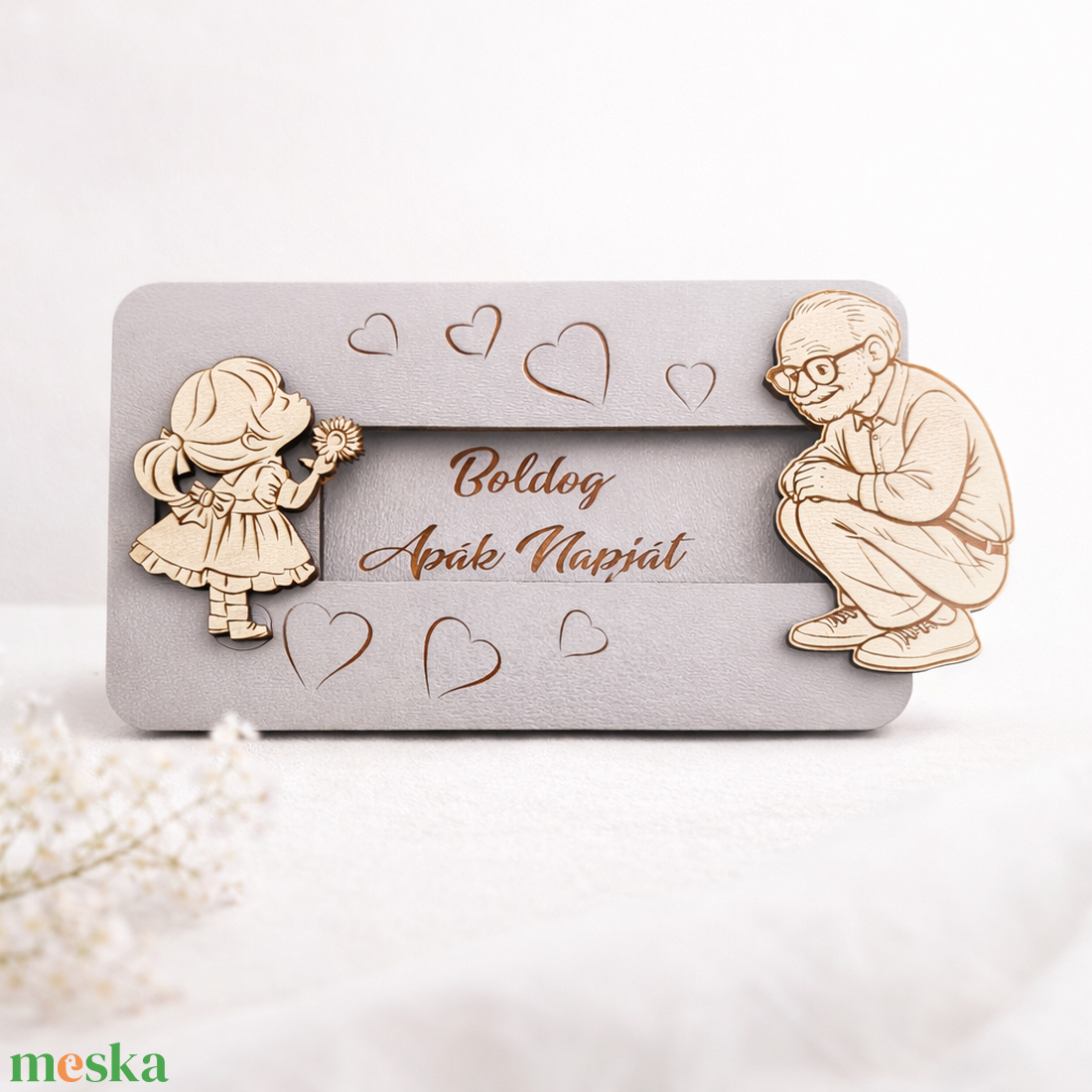Csúsztatható fa ajándékkártya átadó kedves üzenettel - Apák, Papák napjára - otthon & életmód - papír, írószer - ajándékozás kellékei - pénzátadó doboz - Meska.hu