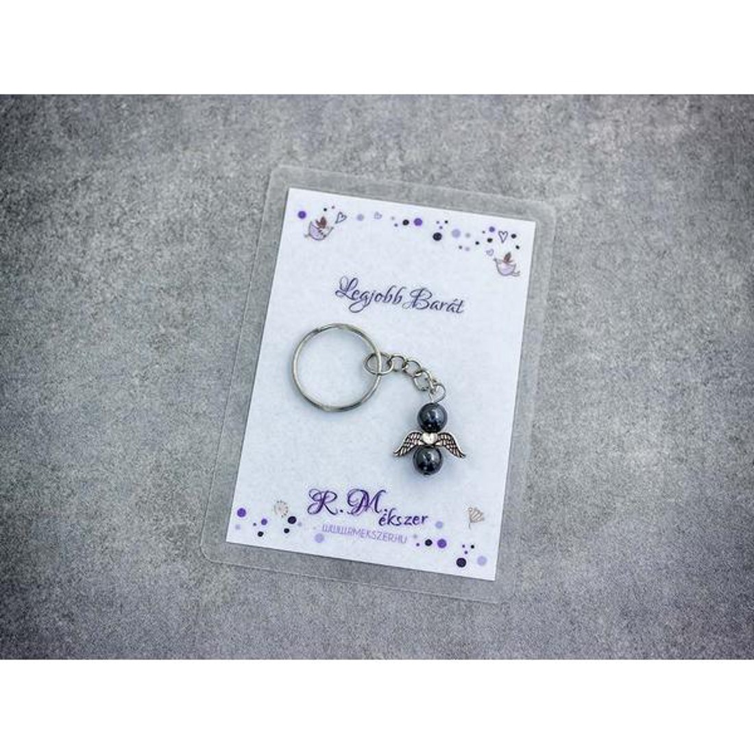 Legjobb barátomnak kulcstartó hematittal - táska & tok - kulcstartó & táskadísz - kulcstartó - Meska.hu