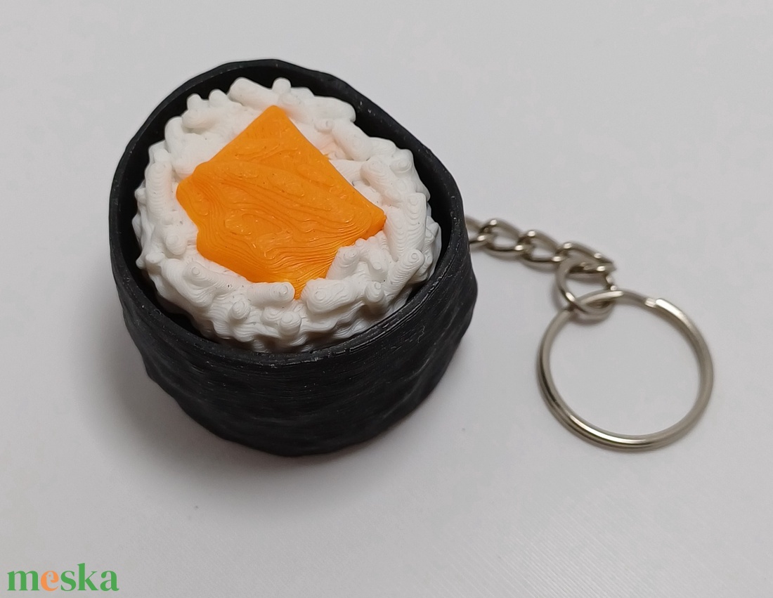 Sushi fidget clicker kulcstartó, lazacos - táska & tok - kulcstartó & táskadísz - kulcstartó - Meska.hu