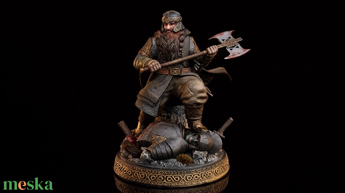 Gimli a törp, A gyűrűk ura karakter, resin szobor, kézzel festve - otthon & életmód - dekoráció - asztal és polc dekoráció - könyvszobor - Meska.hu