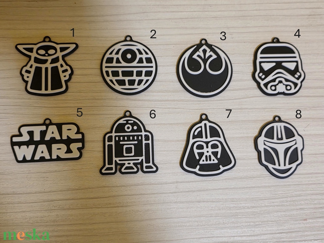 StarWars kulcstartó szett  ikonikus minták, 3D nyomtatott - táska & tok - kulcstartó & táskadísz - kulcstartó - Meska.hu