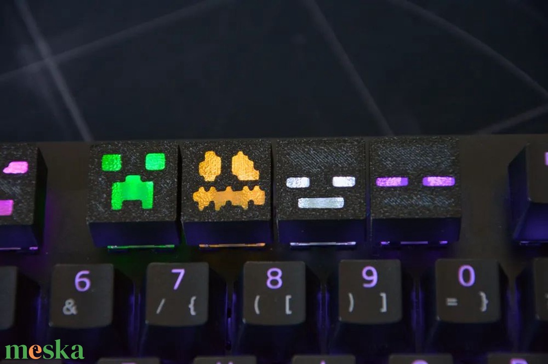 Minecraft Egyedi Keycap- 3D nyomtatott (8 db keycap+switch) - kellékek & szerszámok - szerszámok, eszközök - kiegészítők - Meska.hu