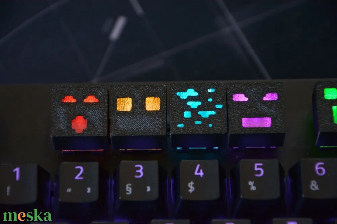 Minecraft Egyedi Keycap- 3D nyomtatott (8 db keycap+switch) - kellékek & szerszámok - szerszámok, eszközök - kiegészítők - Meska.hu