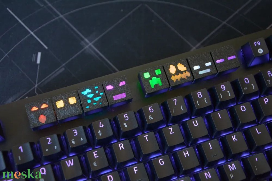 Minecraft Egyedi Keycap- 3D nyomtatott (8 db keycap+switch) - kellékek & szerszámok - szerszámok, eszközök - kiegészítők - Meska.hu