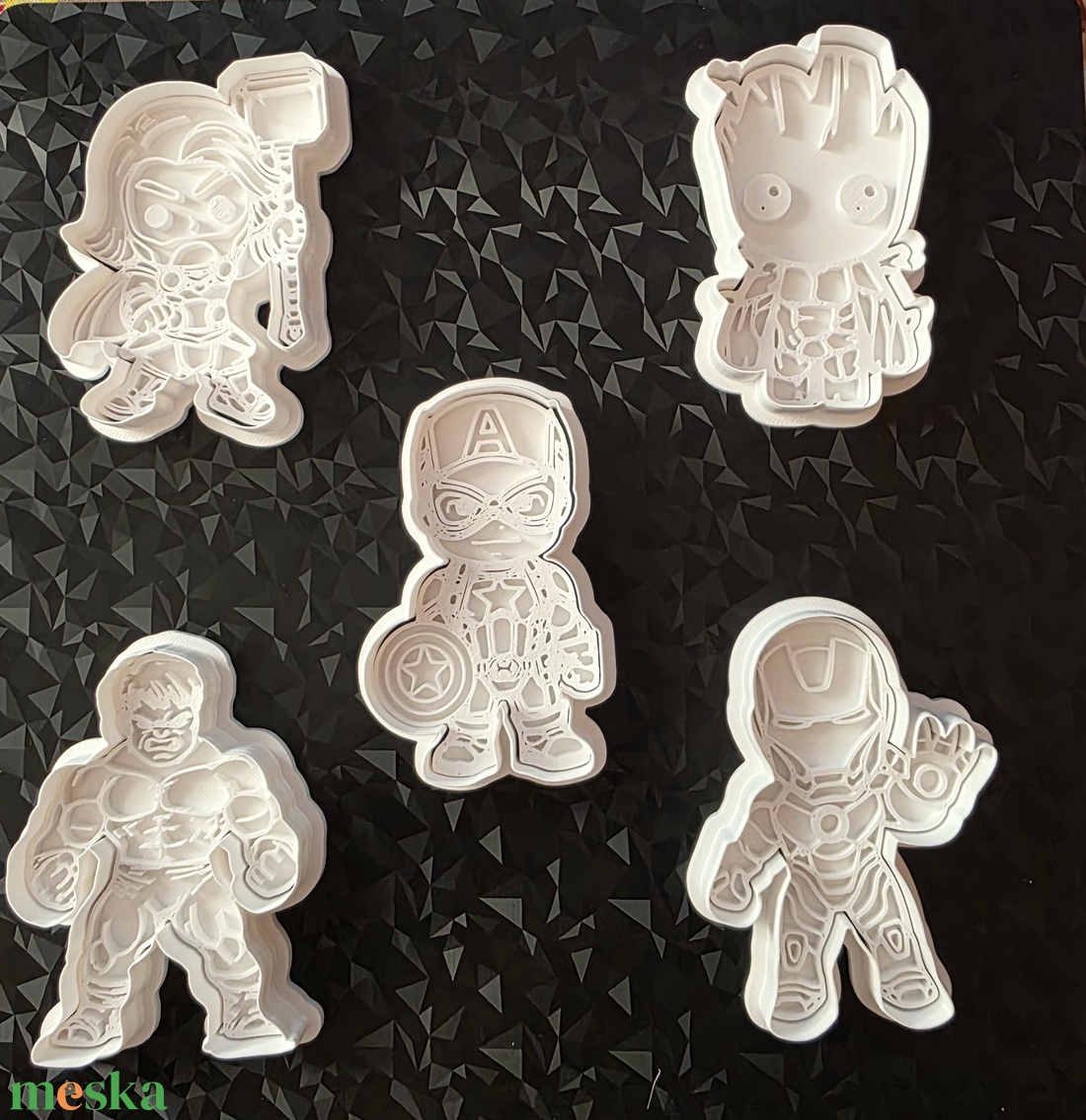 Marvel Bosszúállók süteménykiszúró készlet (5 db)- 3D Nyomtatott - otthon & életmód - konyhafelszerelés, tálalás - sütés, főzés - sütikiszúró - Meska.hu