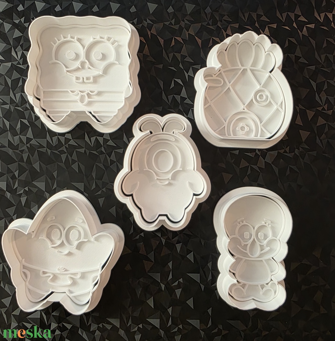 SpongyaBob Kockanadrág süteménykiszúró készlet (5 db)- 3D Nyomtatott - otthon & életmód - konyhafelszerelés, tálalás - sütés, főzés - sütikiszúró - Meska.hu