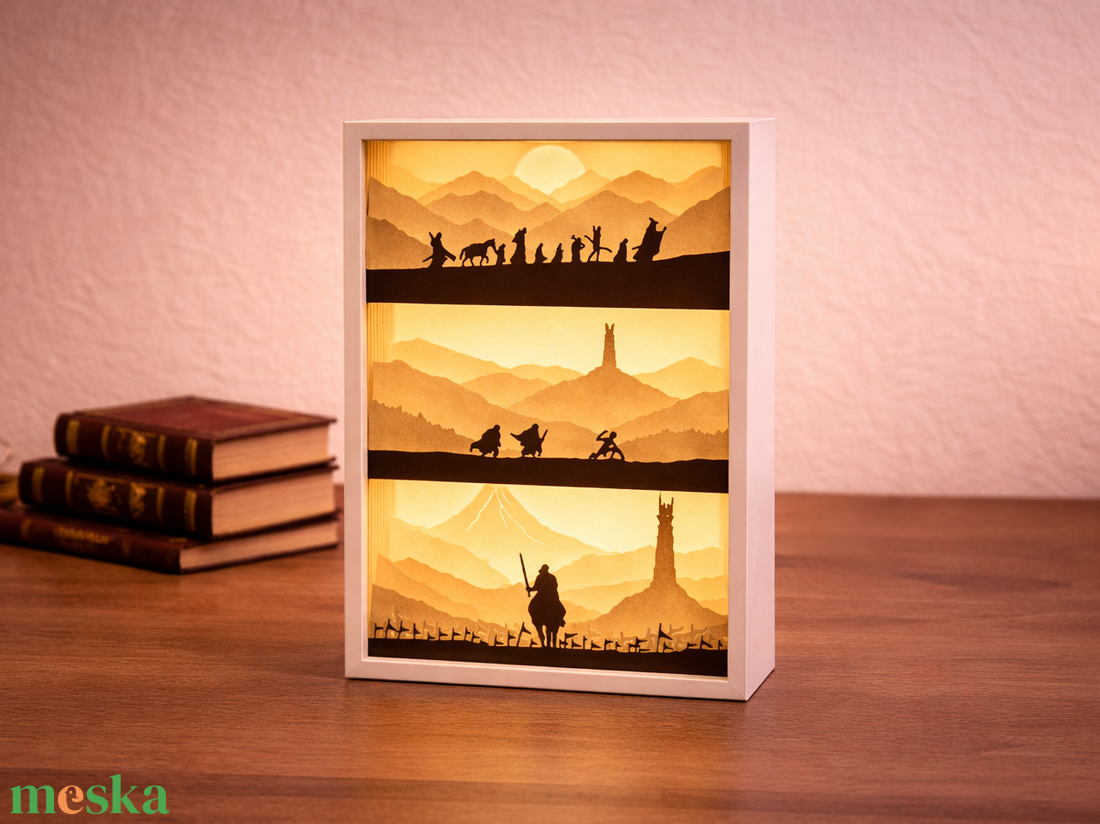 A Gyűrűk Ura shadow box lámpa - 3D Nyomtatott - otthon & életmód - lámpa - asztali lámpa - Meska.hu