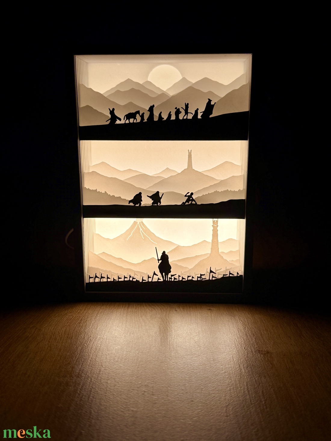 A Gyűrűk Ura shadow box lámpa - 3D Nyomtatott - otthon & életmód - lámpa - asztali lámpa - Meska.hu