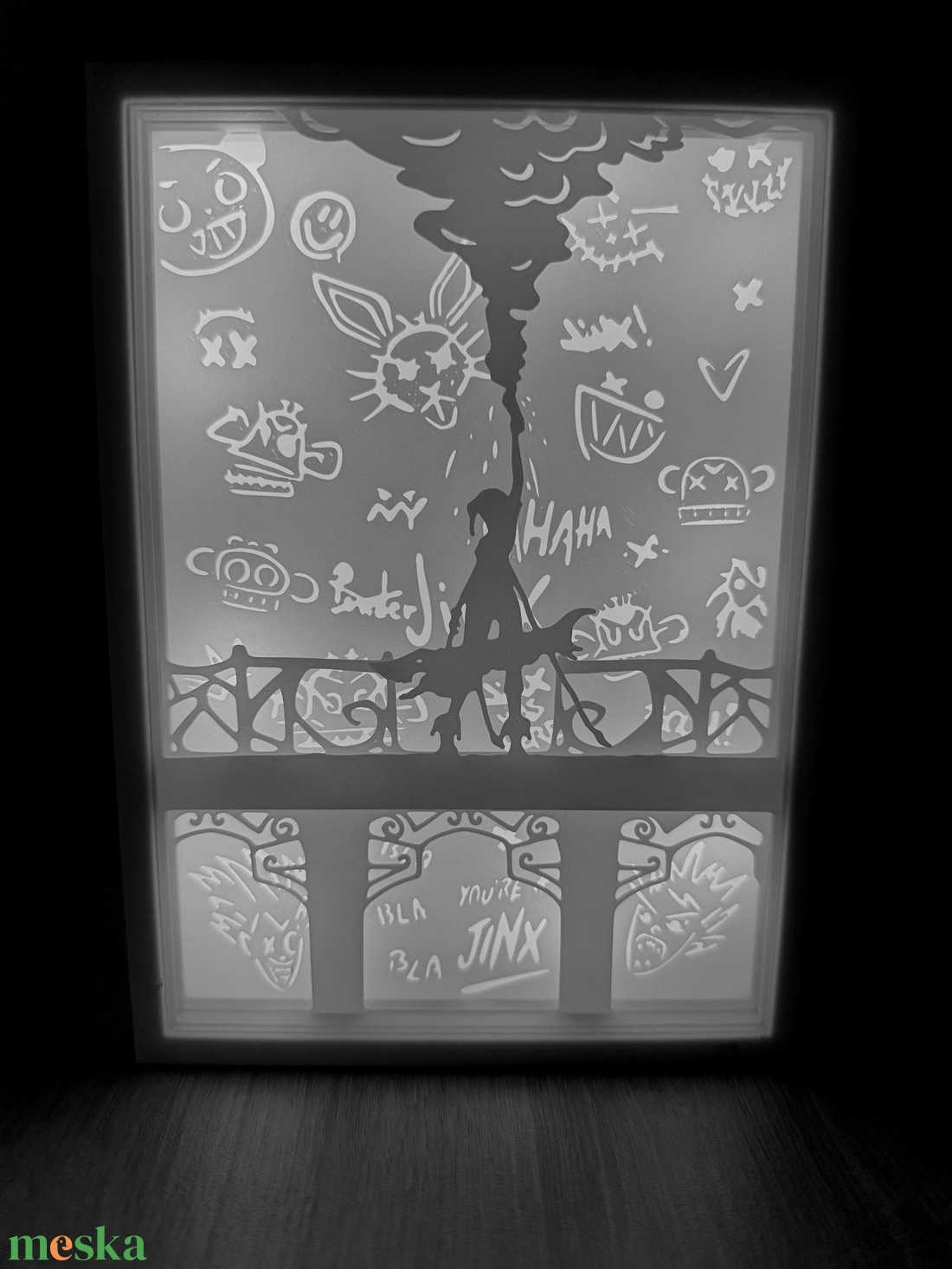 League of Legends � Jinx shadow box lámpa - otthon & életmód - lámpa - asztali lámpa - Meska.hu
