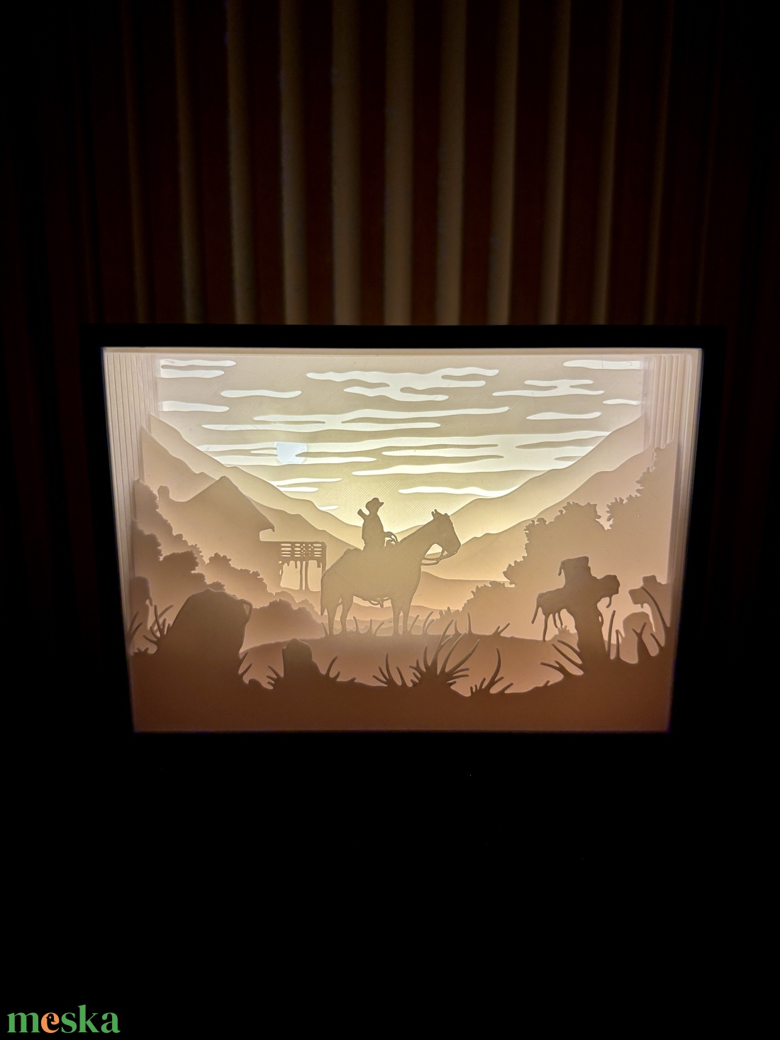 Red Dead Redemption shadow box lámpa- 3D Nyomtatott - otthon & életmód - lámpa - asztali lámpa - Meska.hu