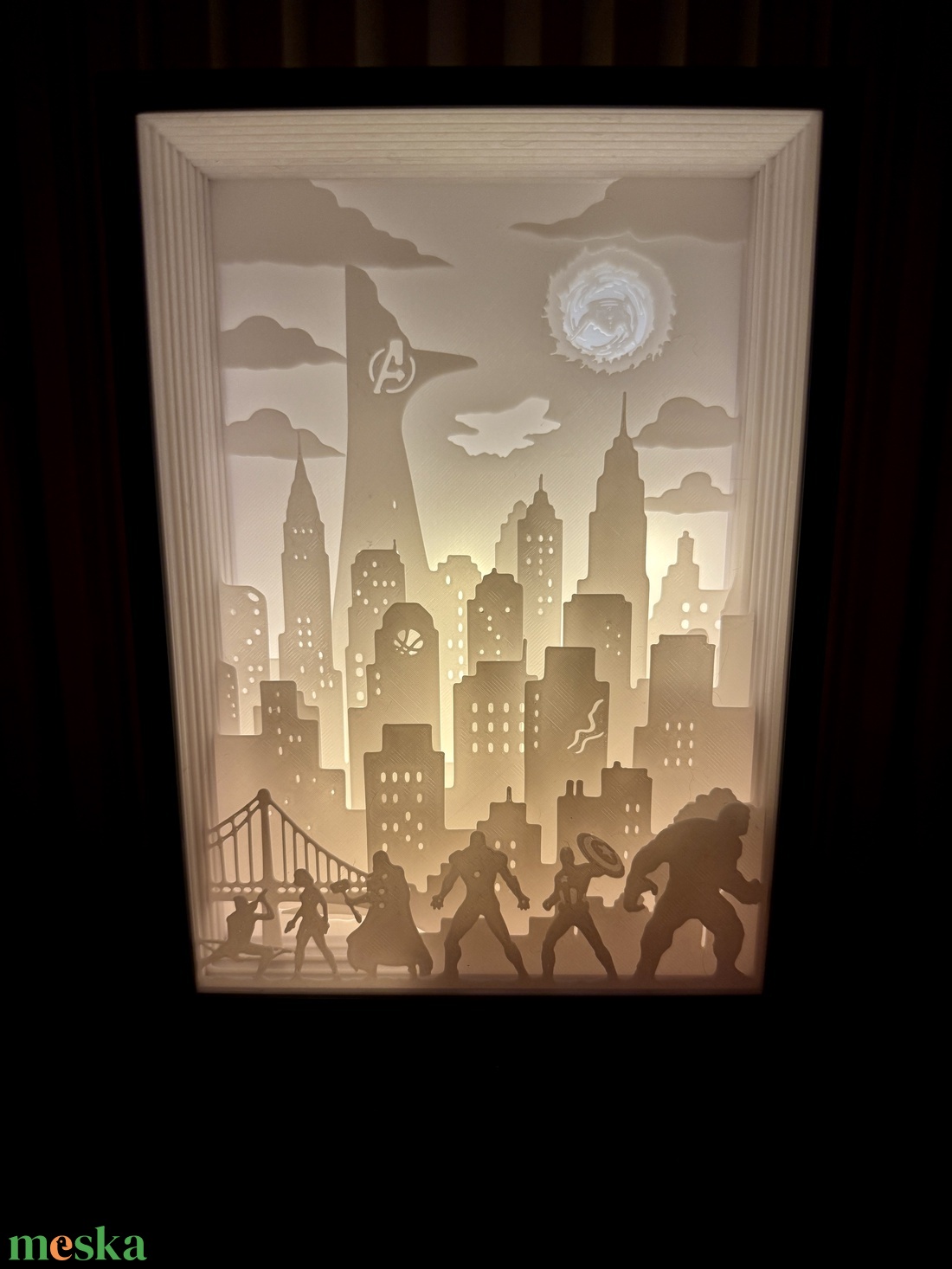  Marvel Bosszúállók Shadow Box lámpa- 3D Nyomtatott - otthon & életmód - lámpa - asztali lámpa - Meska.hu
