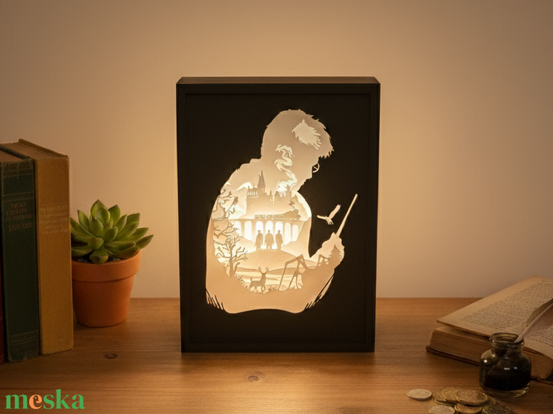 Harry Potter shadow box lámpa - 3D Nyomtatott - otthon & életmód - lámpa - asztali lámpa - Meska.hu