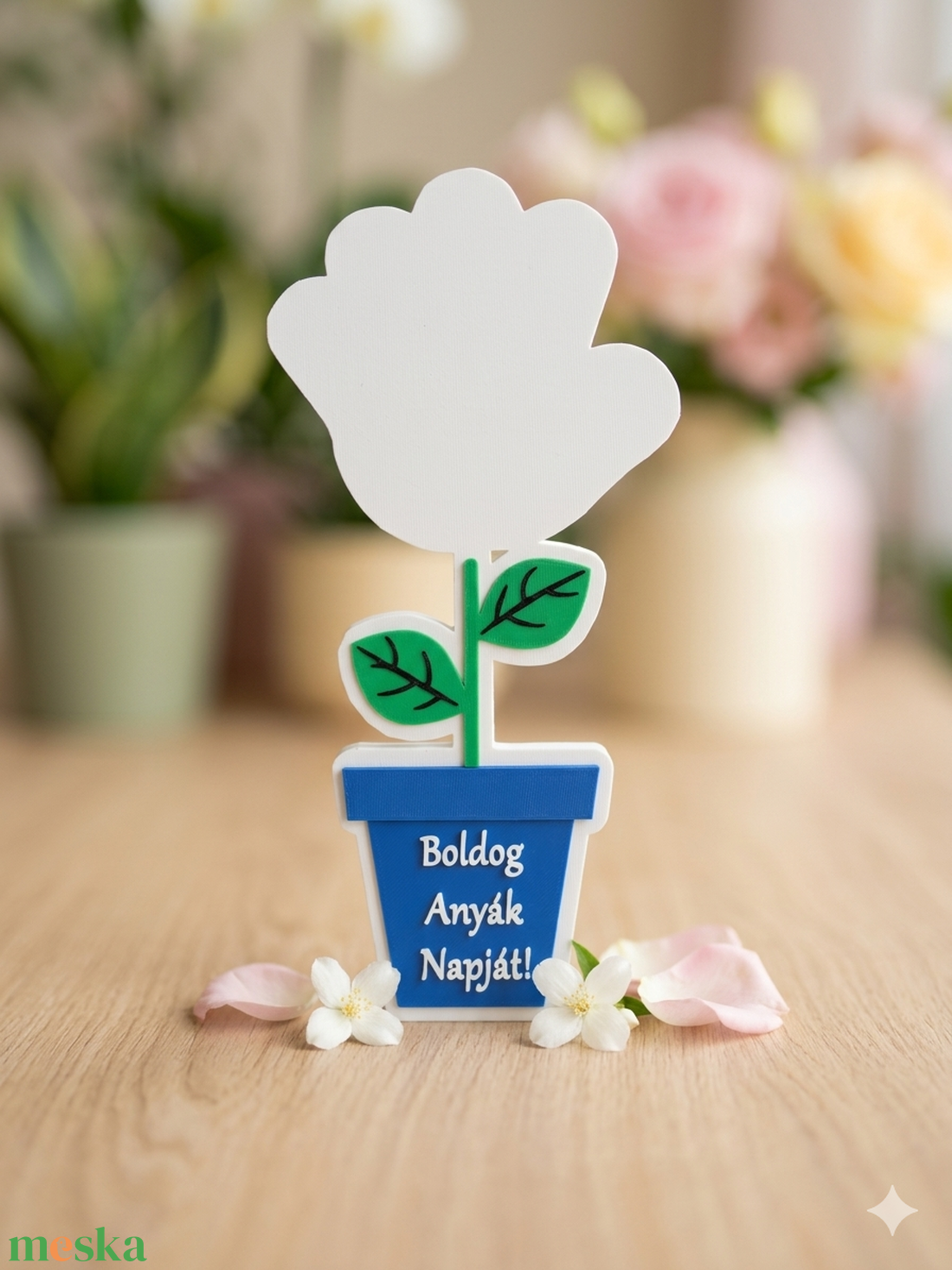 Örök Virág � Tenyérlenyomatos Anyák Napi Emlékőrző - otthon & életmód - virágdekoráció - virágdíszek - asztali virágdísz - Meska.hu