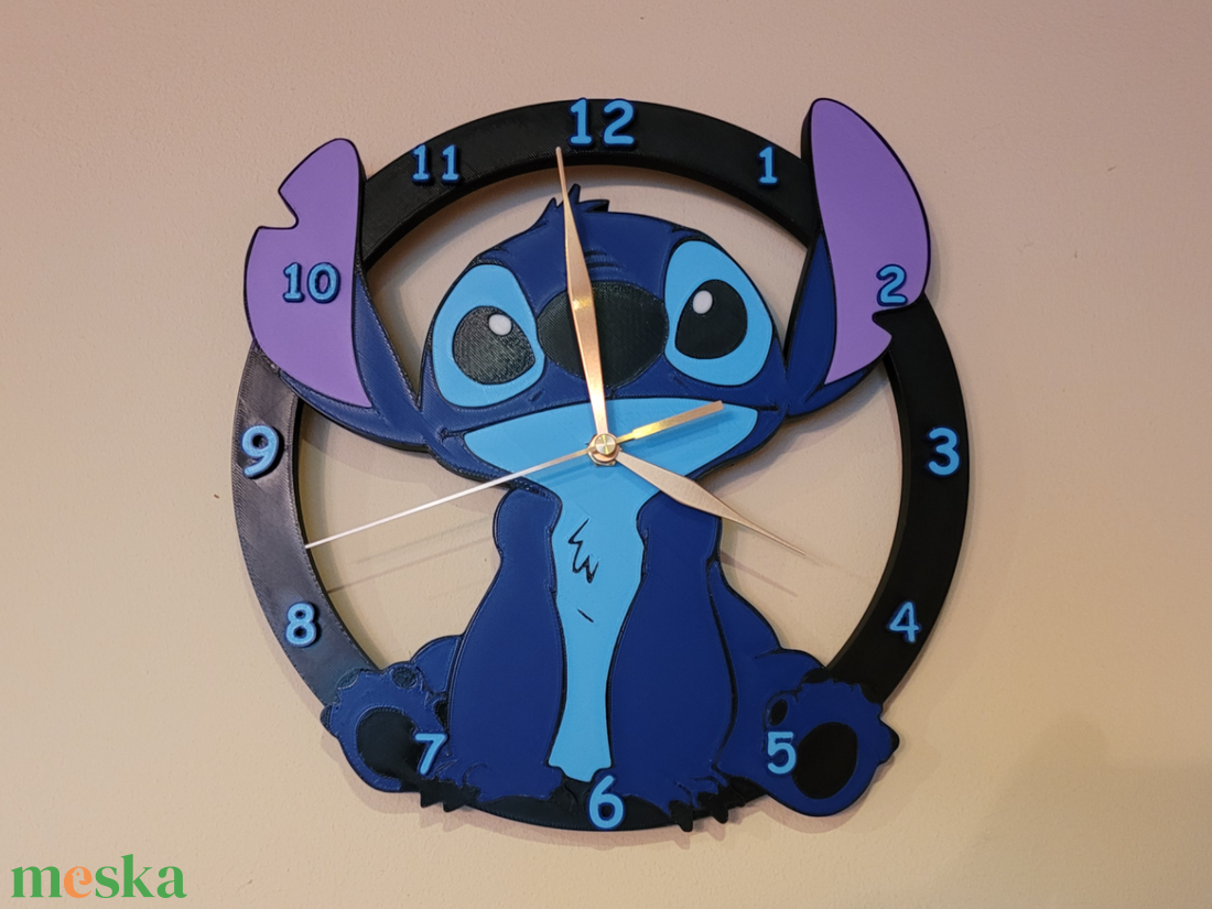 Stitch falióra � 3D nyomtatott  - otthon & életmód - dekoráció - fali és függő dekoráció - falióra & óra - Meska.hu