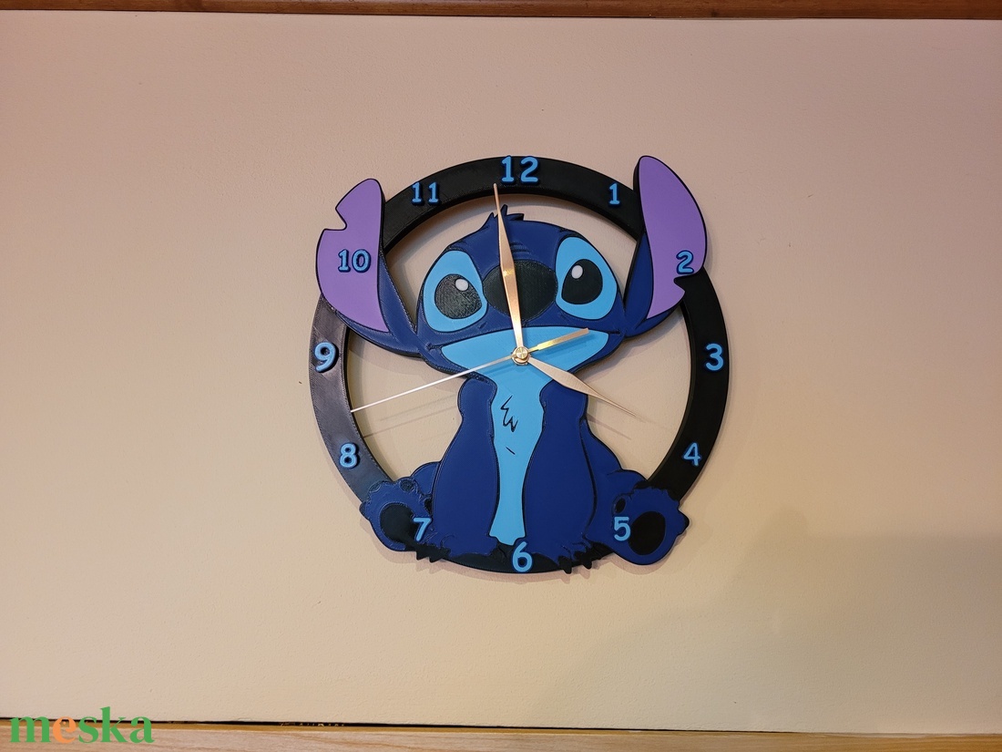 Stitch falióra � 3D nyomtatott  - otthon & életmód - dekoráció - fali és függő dekoráció - falióra & óra - Meska.hu