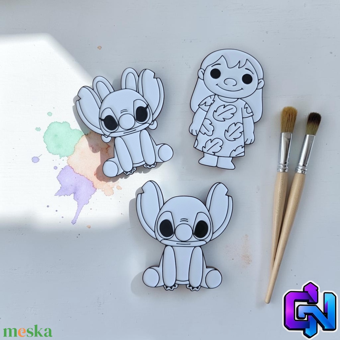 Lilo és Stitch festhető figuraszett - otthon & életmód - papír, írószer - színező - Meska.hu