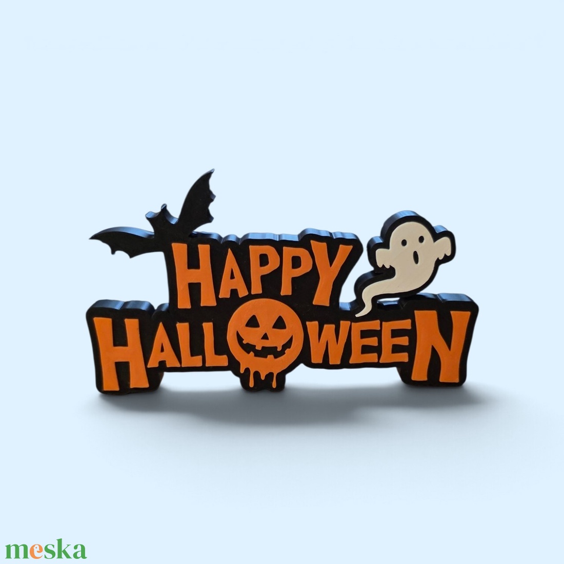 Happy Halloween feliratos asztali dísz - otthon & életmód - dekoráció - halloween - halloweeni asztaldísz - Meska.hu