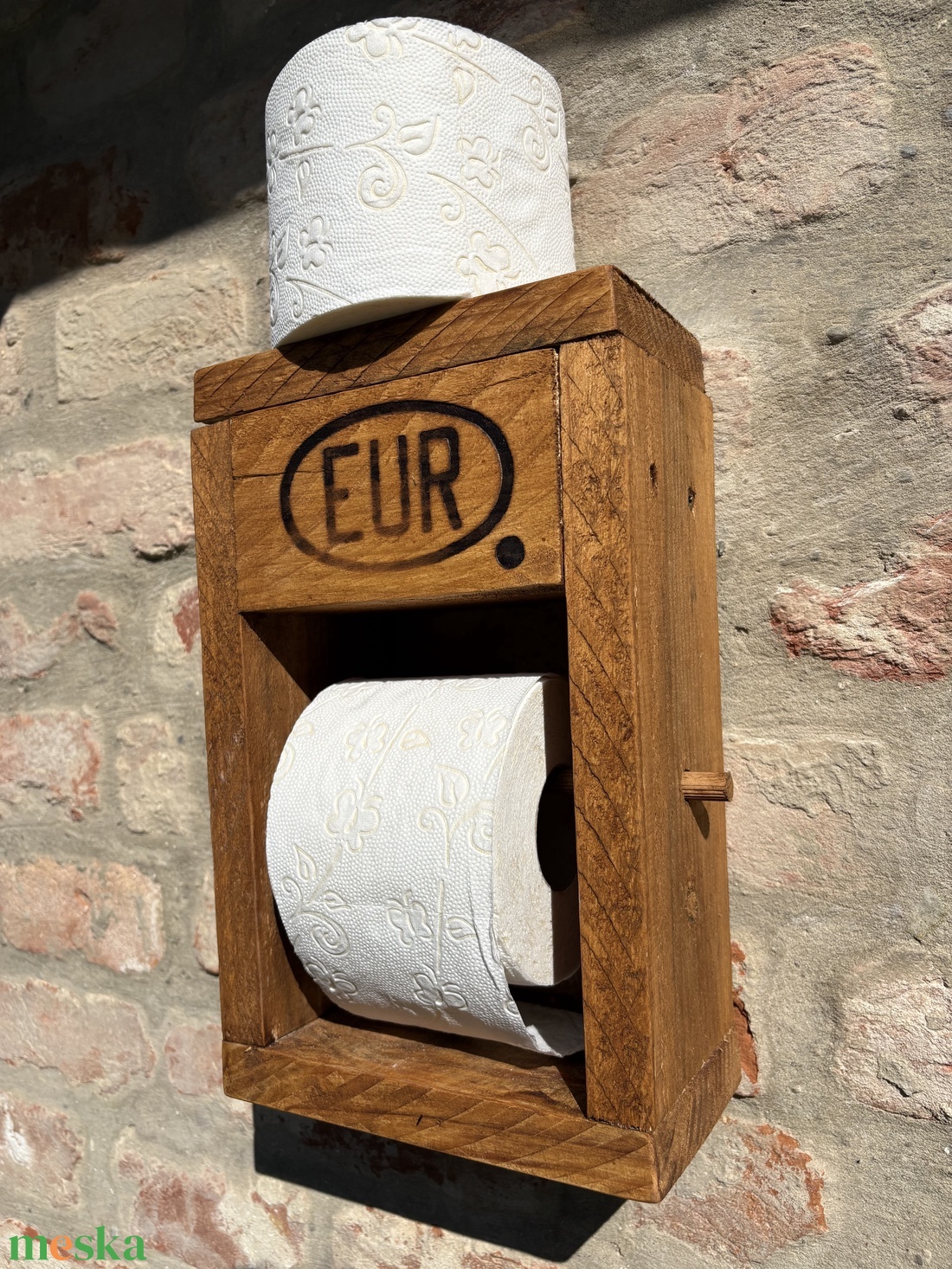 Új Handmade/Kézműves raklap fa WC papír tartó.  - otthon & életmód - fürdőszoba - fürdőszobai dekoráció - Meska.hu