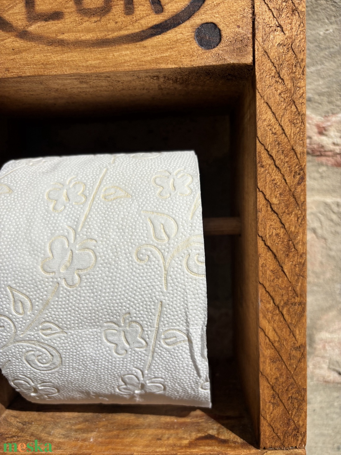 Új Handmade/Kézműves raklap fa WC papír tartó.  - otthon & életmód - fürdőszoba - fürdőszobai dekoráció - Meska.hu