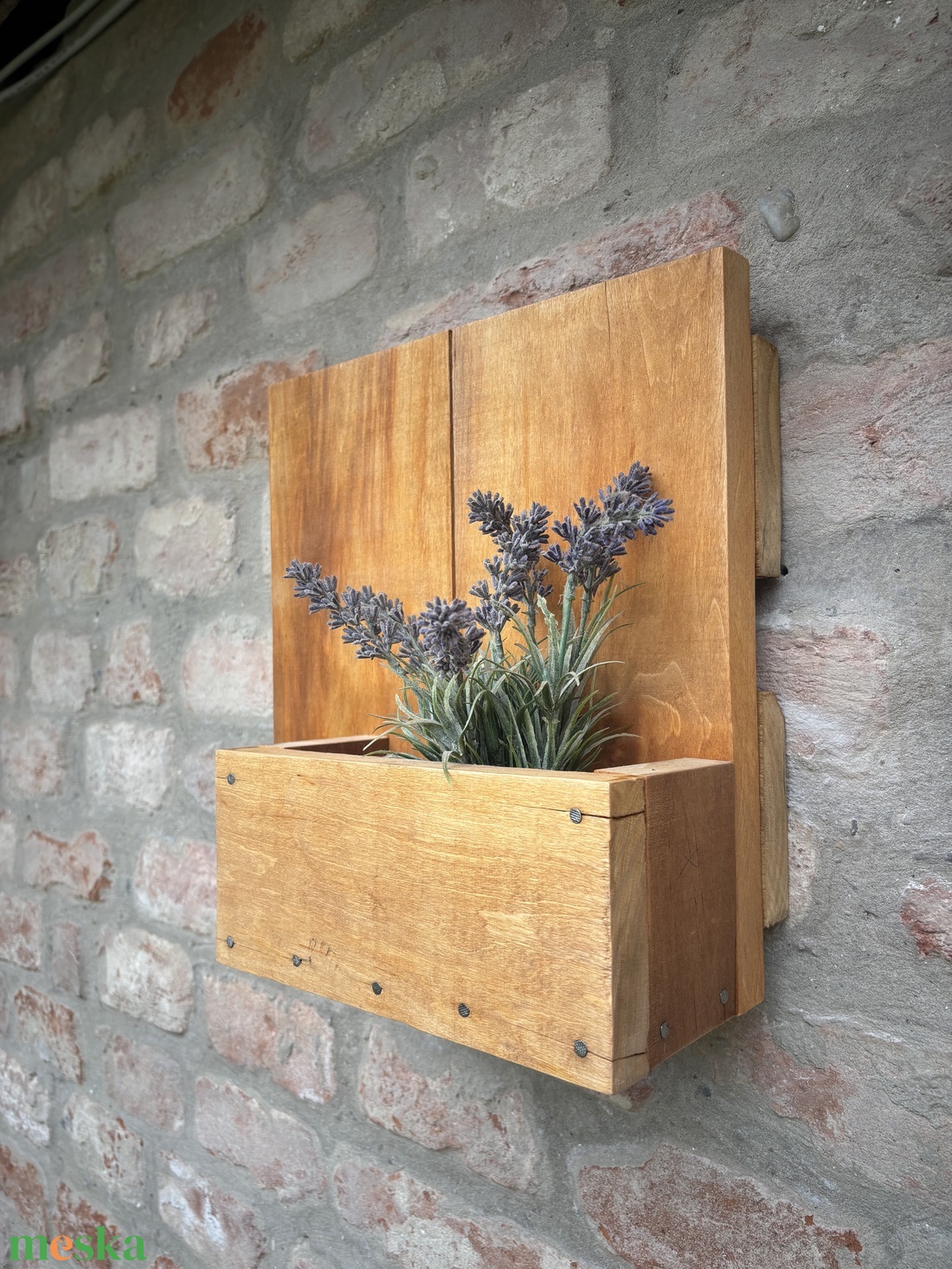 Új Handmade/Kézműves raklap fa Házszámtábla kis virágtartóval - otthon & életmód - ház & kert - házszám - Meska.hu