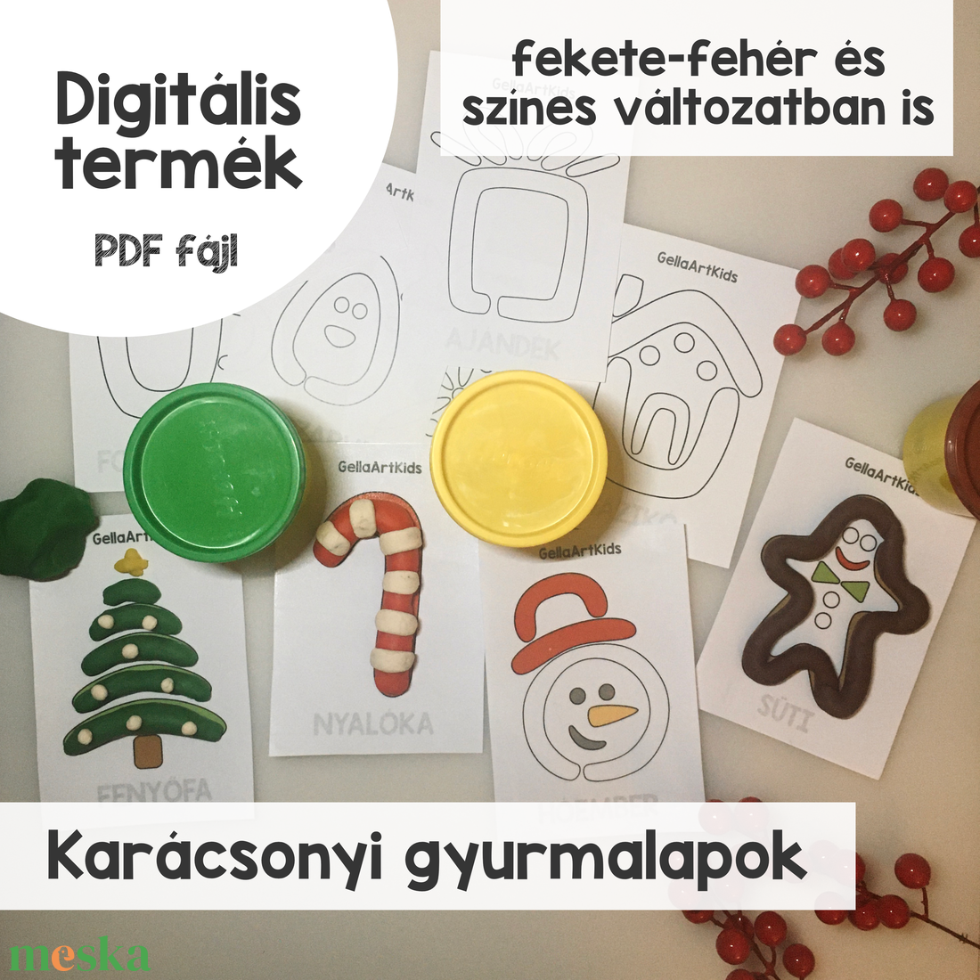 Karácsonyi gyurmalap (nyomtatható) - játék & sport - készségfejlesztő és logikai játék - oktató játékok - Meska.hu Karácsonyi gyurmalap (nyomtatható) - játék & sport - készségfejlesztő és logikai játék - oktató játékok - Meska.hu