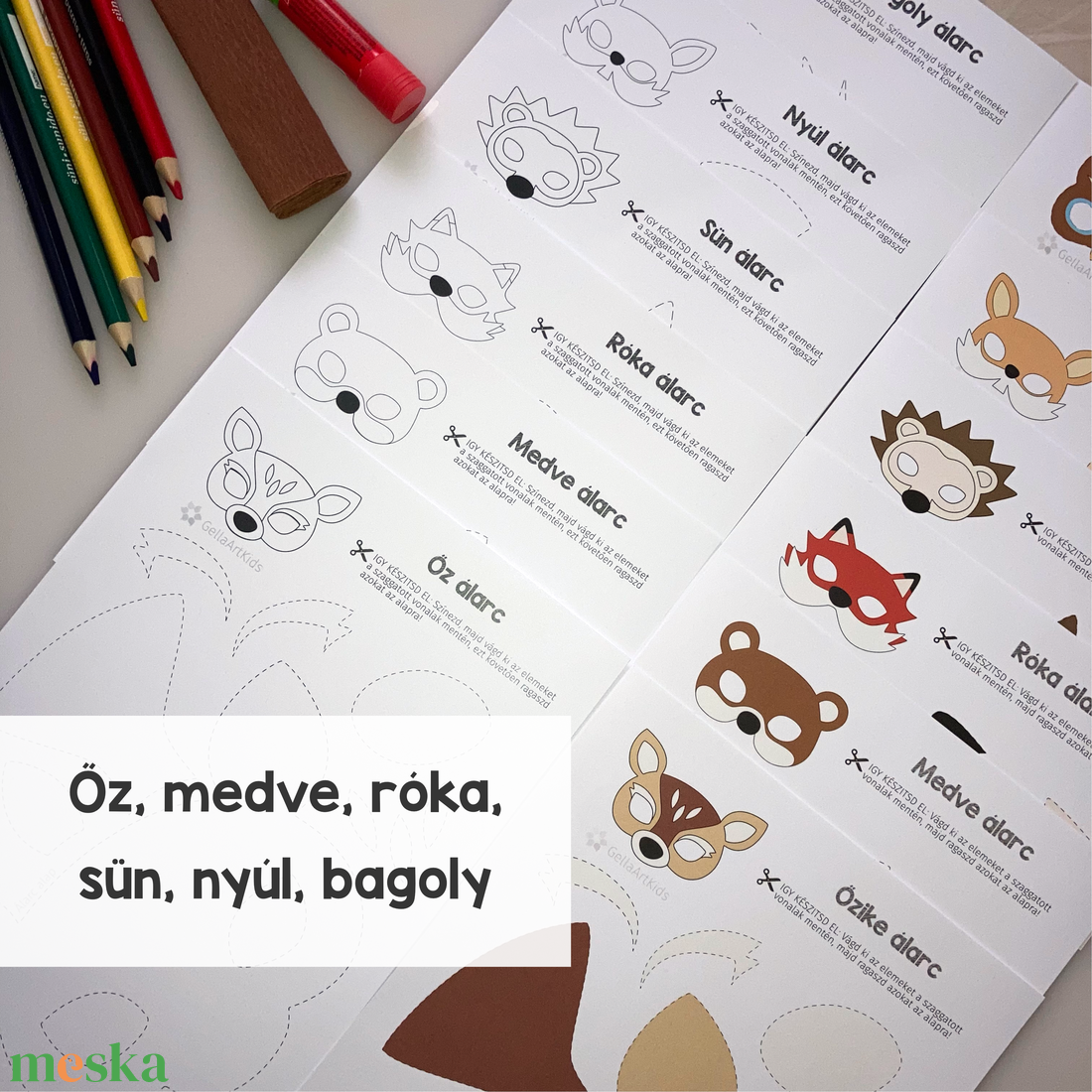 DIY Erdei állatos álarcok (nyomtatható) - ruha & divat - jelmez & álarc - álarc - Meska.hu DIY Erdei állatos álarcok (nyomtatható) - ruha & divat - jelmez & álarc - álarc - Meska.hu