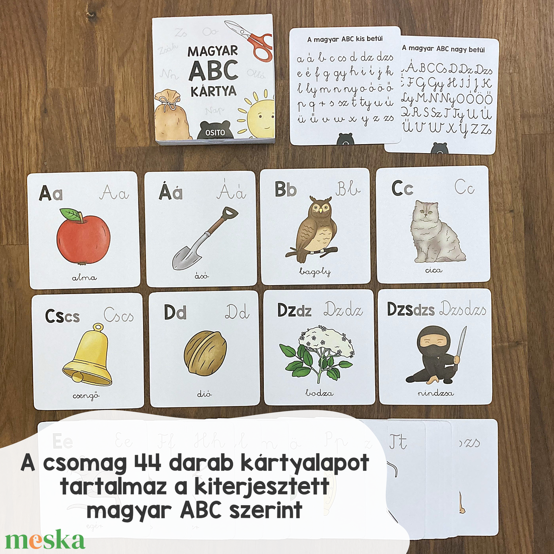 Illusztrált magyar ABC kártya, 44 darabos kiterjesztett kártyacsomag - játék & sport - készségfejlesztő és logikai játék - oktató játékok - Meska.hu Illusztrált magyar ABC kártya, 44 darabos kiterjesztett kártyacsomag - játék & sport - készségfejlesztő és logikai játék - oktató játékok - Meska.hu