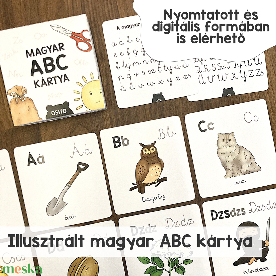 Illusztrált magyar ABC kártya, 44 darabos kiterjesztett kártyacsomag - játék & sport - készségfejlesztő és logikai játék - oktató játékok - Meska.hu Illusztrált magyar ABC kártya, 44 darabos kiterjesztett kártyacsomag - játék & sport - készségfejlesztő és logikai játék - oktató játékok - Meska.hu