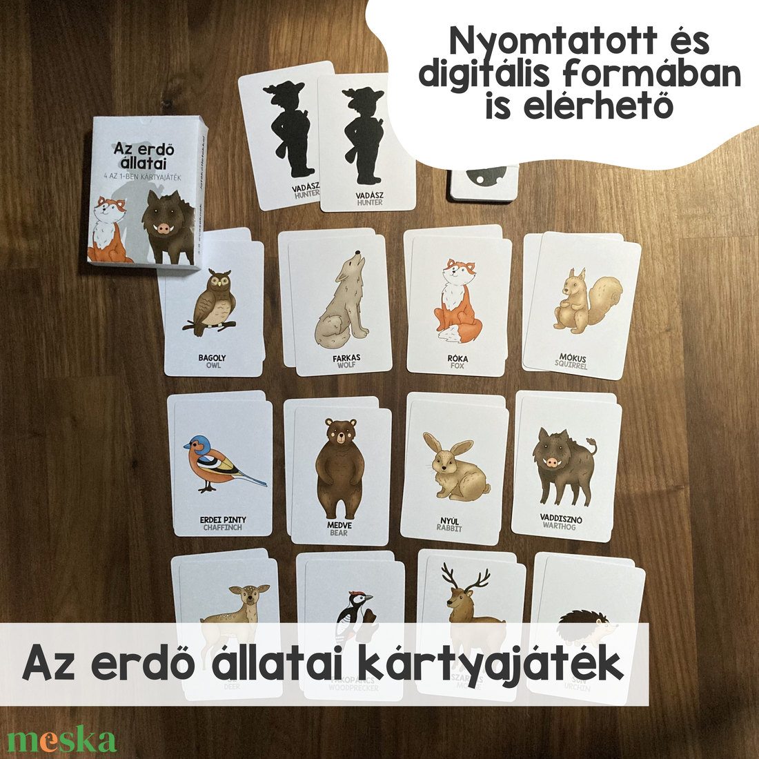 Az erdő állatai - 4 az 1-ben kártyajáték - játék & sport - készségfejlesztő és logikai játék - oktató játékok - Meska.hu Az erdő állatai - 4 az 1-ben kártyajáték - játék & sport - készségfejlesztő és logikai játék - oktató játékok - Meska.hu
