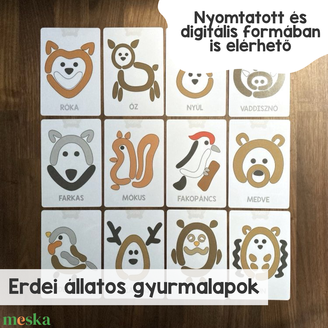 Erdei állatos gyurmalap csomag - játék & sport - készségfejlesztő és logikai játék - oktató játékok - Meska.hu Erdei állatos gyurmalap csomag - játék & sport - készségfejlesztő és logikai játék - oktató játékok - Meska.hu