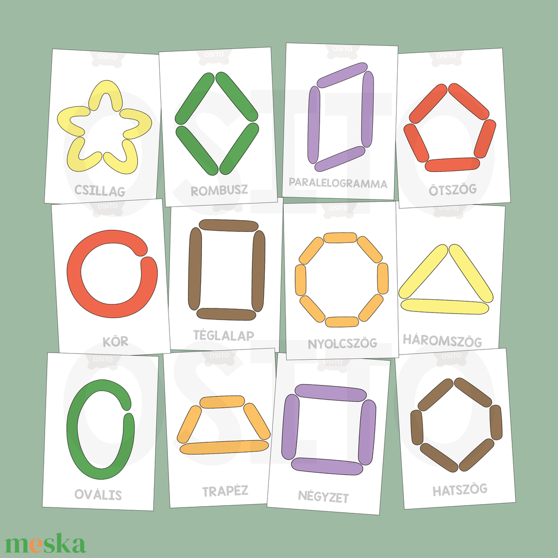 Formák gyurmalap csomag - PDF - játék & sport - készségfejlesztő és logikai játék - oktató játékok - Meska.hu