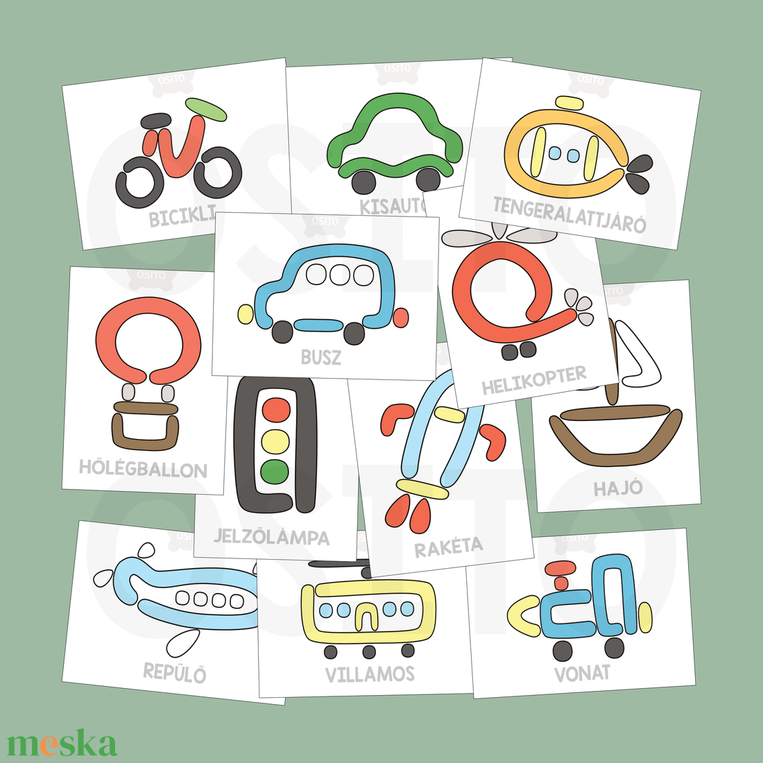 Közlekedés gyurmalap csomag - PDF - játék & sport - készségfejlesztő és logikai játék - oktató játékok - Meska.hu