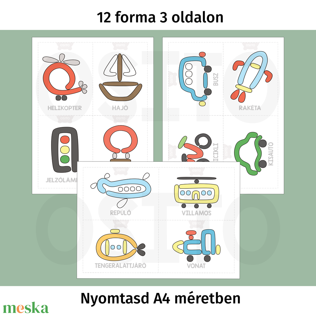 Közlekedés gyurmalap csomag - PDF - játék & sport - készségfejlesztő és logikai játék - oktató játékok - Meska.hu