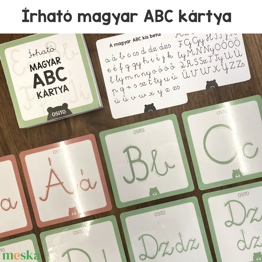 Írható magyar ABC kártyacsomag - játék & sport - készségfejlesztő és logikai játék - oktató játékok - Meska.hu