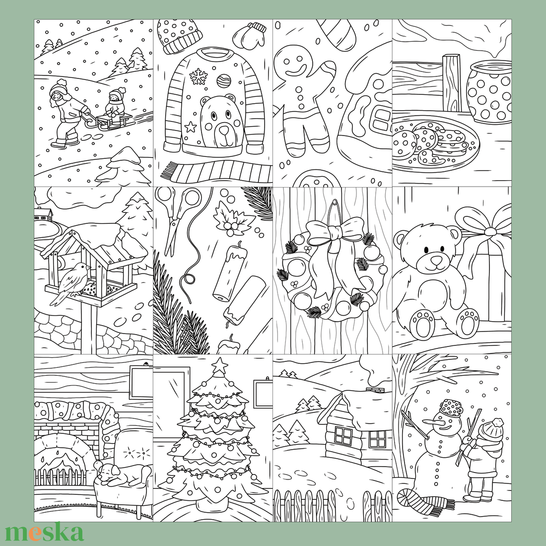 Karácsonyi színező lapok - PDF - otthon & életmód - papír, írószer - színező - Meska.hu