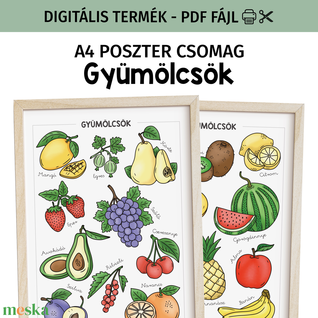 Gyümölcsös poszter csomag - PDF - otthon & életmód - dekoráció - kép & falikép - poszter - Meska.hu