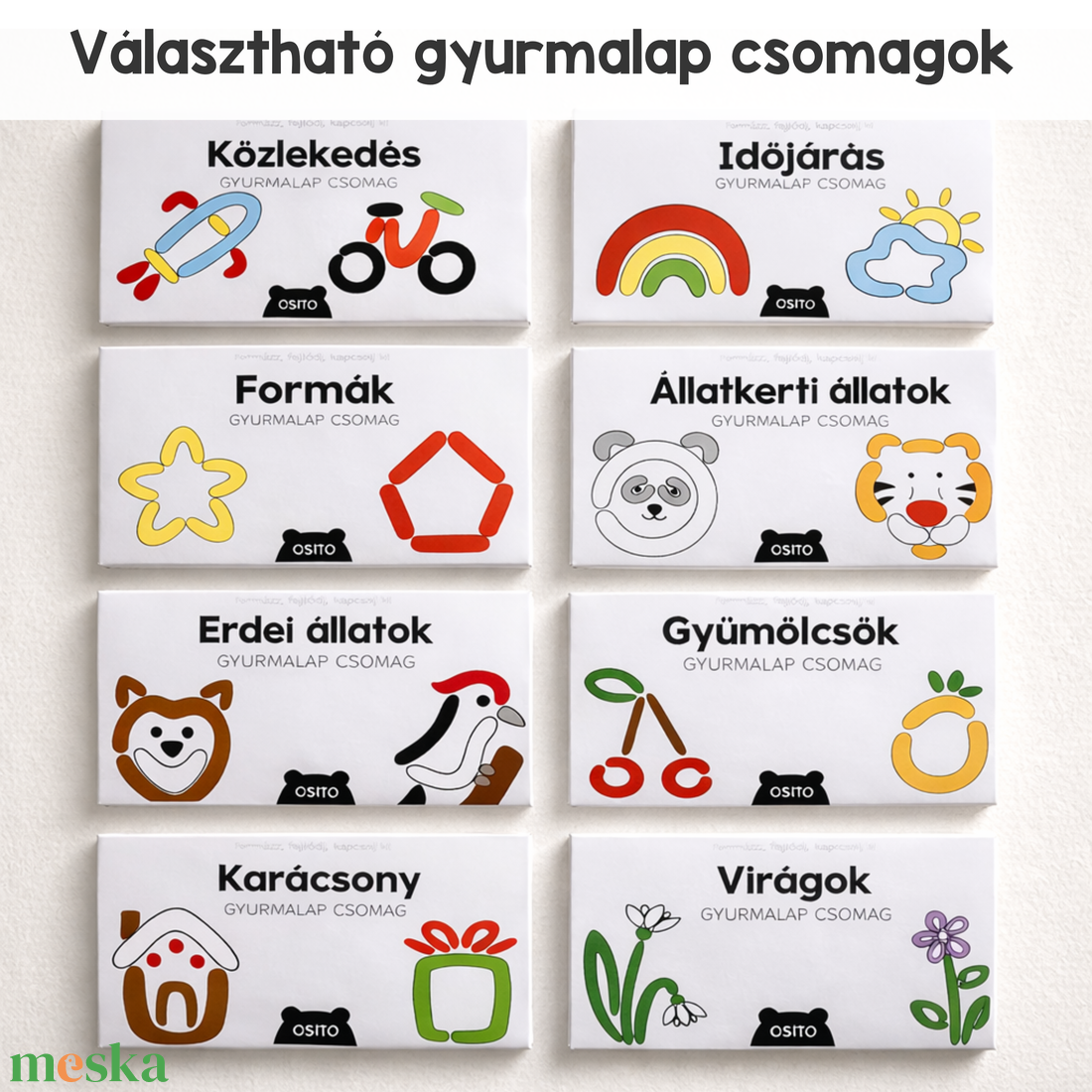 Gyurmalap csomagok - válassz a legördülő menüből - játék & sport - készségfejlesztő és logikai játék - oktató játékok - Meska.hu