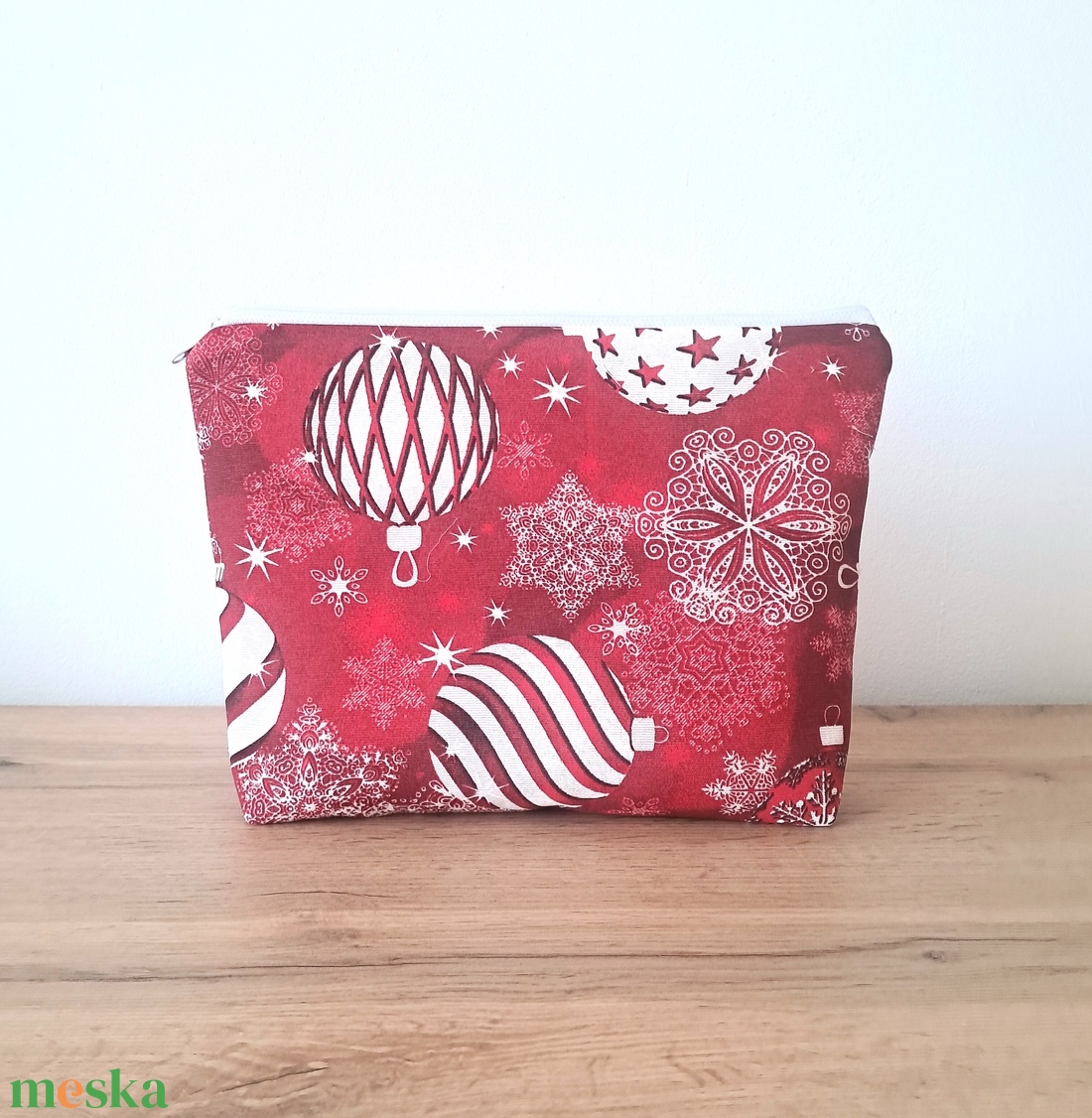 Karácsonyi mintás nagyméretű neszesszer - táska & tok - neszesszer - Meska.hu