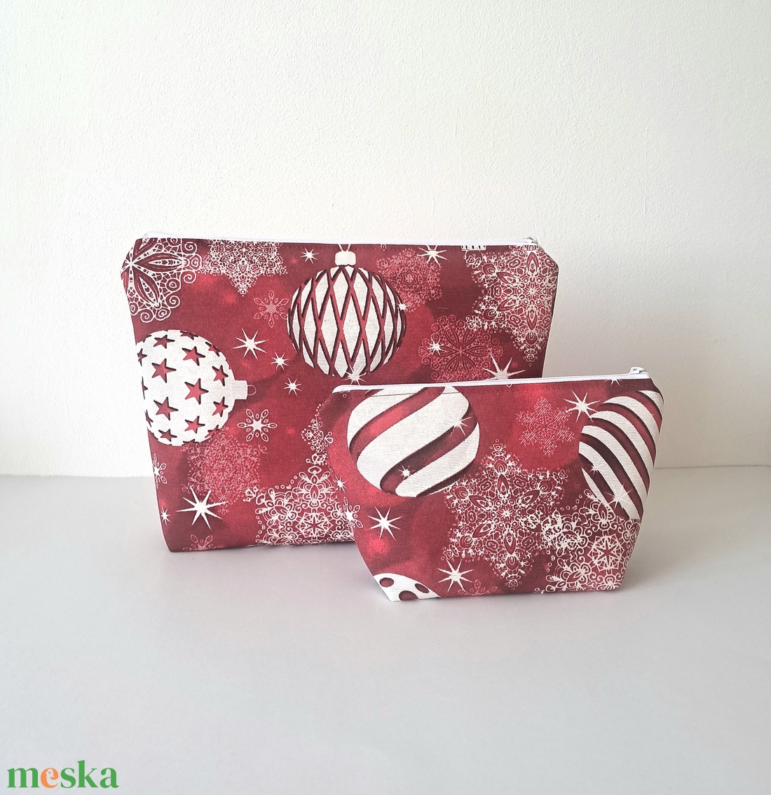 Karácsonyi mintás nagyméretű neszesszer - táska & tok - neszesszer - Meska.hu