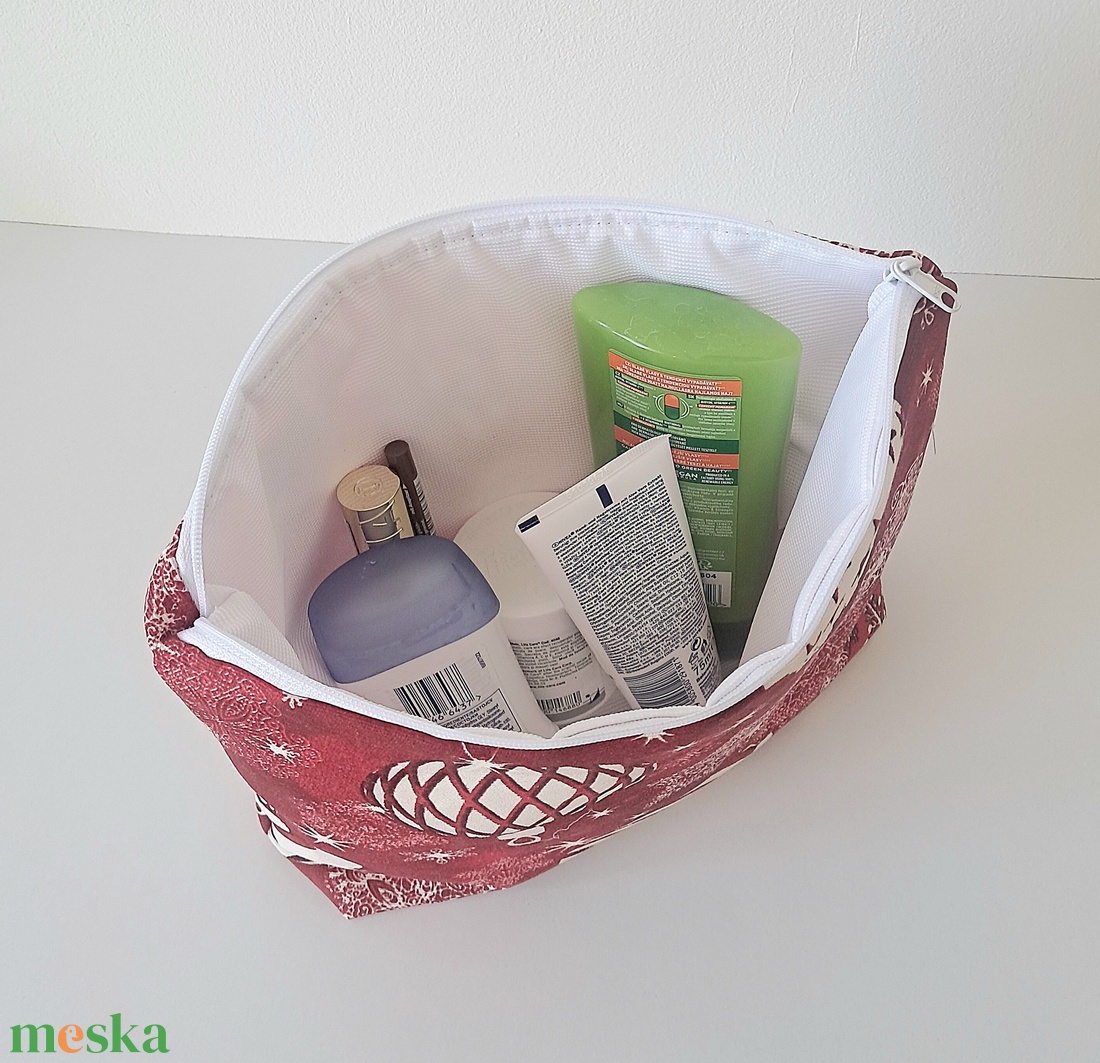 Karácsonyi mintás nagyméretű neszesszer - táska & tok - neszesszer - Meska.hu