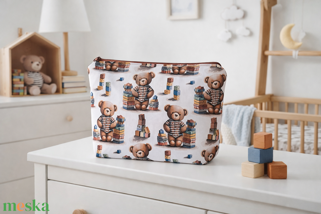 Nagyméretű mackós vízálló neszesszer - táska & tok - neszesszer - Meska.hu