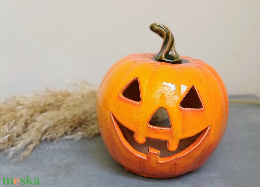 Kerámia tökfej - otthon & életmód - dekoráció - halloween - halloweeni figurák - Meska.hu